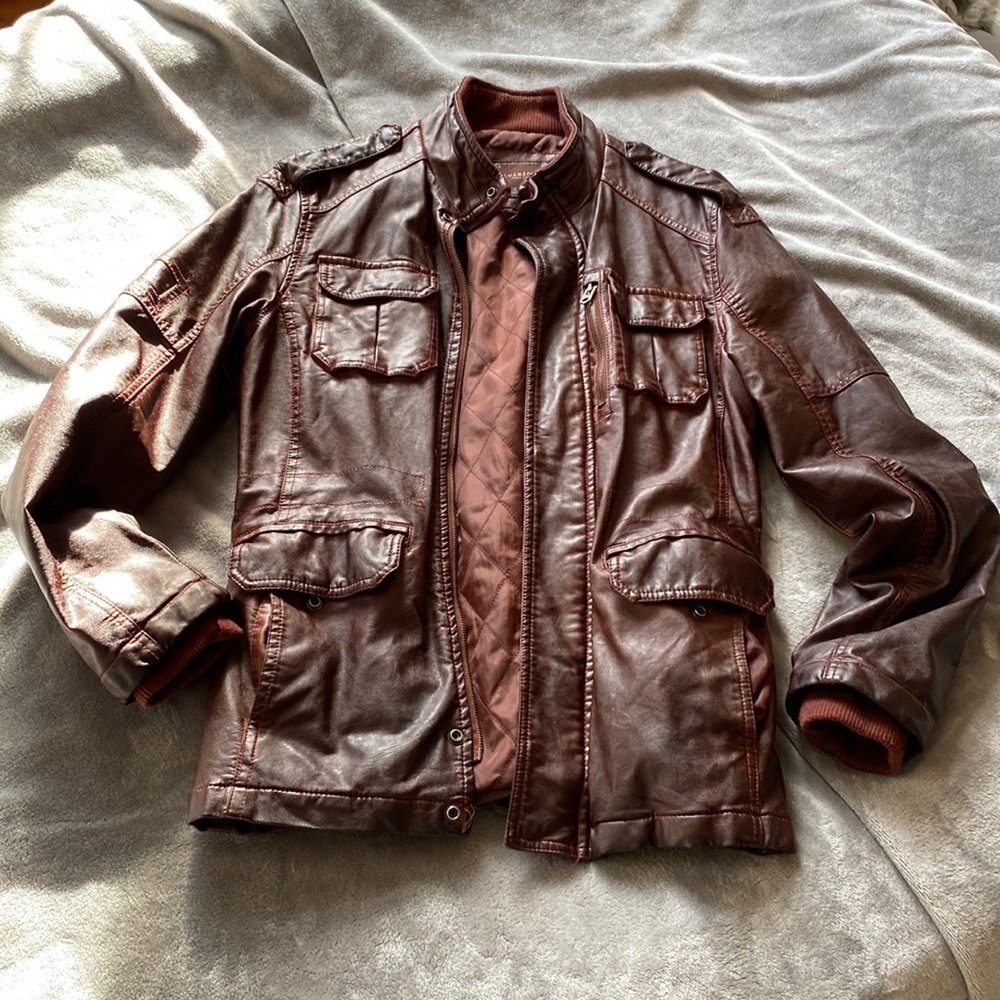 Division E Men’s Faux Leather Field Jacket